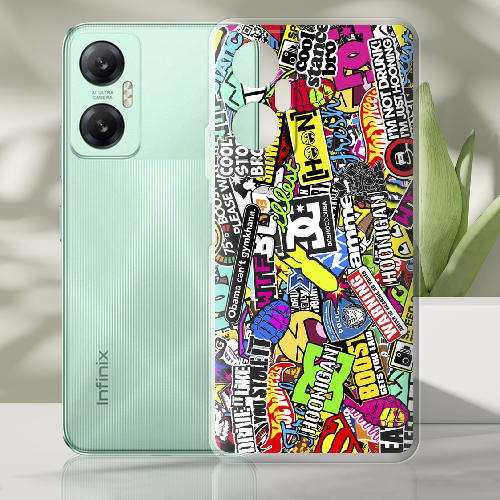 Чехол BoxFace Infinix Hot 20 5G Multicolored Inscriptions