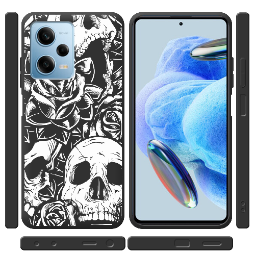 Чехол BoxFace Xiaomi Redmi Note 12 Pro 5G Skull and Roses