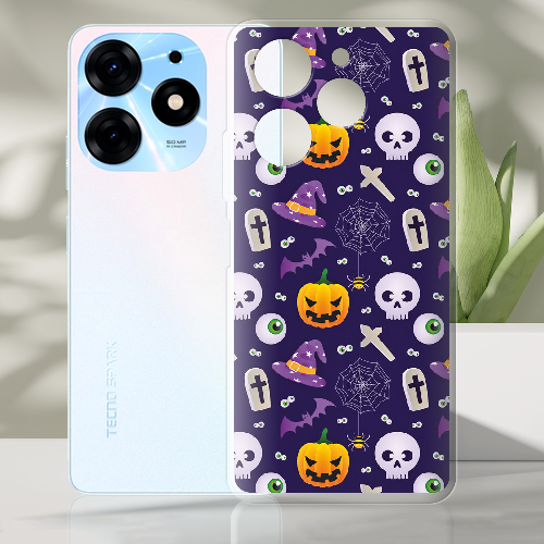 Чехол BoxFace Tecno Spark 10 Pro Halloween Purple Mood