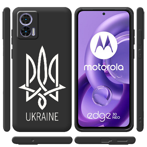 Чехол BoxFace Motorola Edge 30 Neo Тризуб монограмма UKRAINE