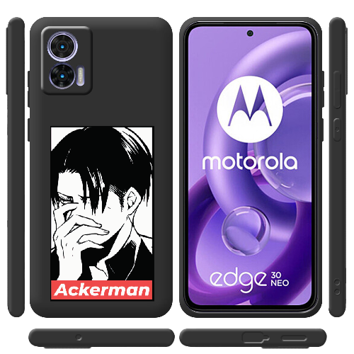 Чехол BoxFace Motorola Edge 30 Neo Attack On Titan - Ackerman