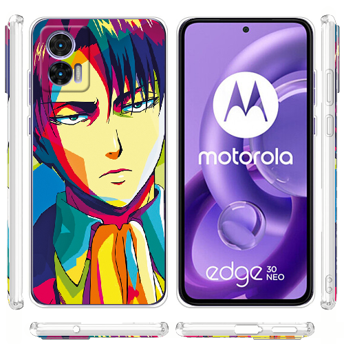 Чехол BoxFace Motorola Edge 30 Neo Attack on titan Levi Anime Pop