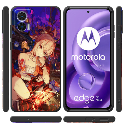 Чехол BoxFace Motorola Edge 30 Neo Genshin Ёимия с огоньком