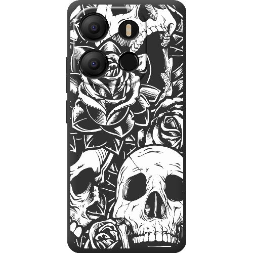 Чехол BoxFace Tecno Pop 7 Skull and Roses