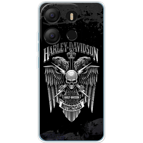 Чехол BoxFace Tecno Pop 7 Harley Davidson skull and eagles