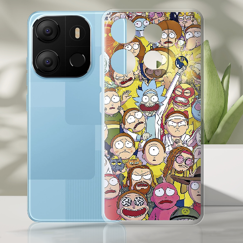 Чехол BoxFace Tecno Pop 7 Rick and Morty все герои