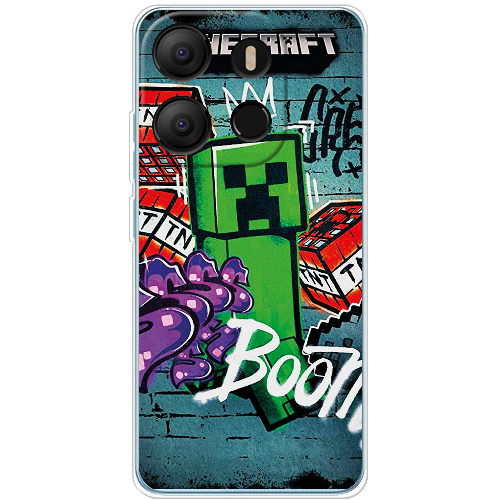 Чехол BoxFace Tecno Pop 7 Minecraft Graffiti