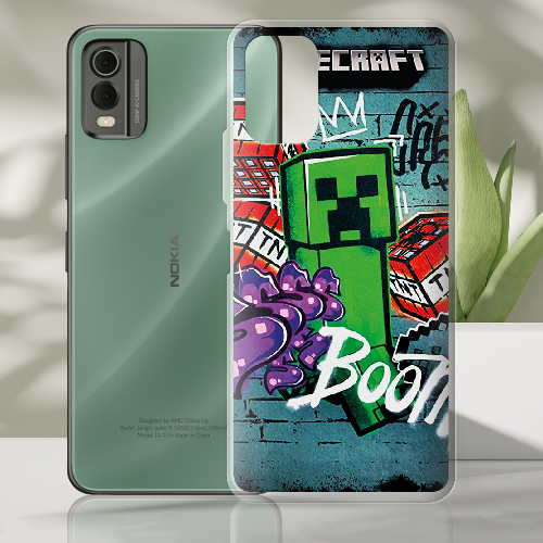 Чехол BoxFace Nokia C32 Minecraft Graffiti