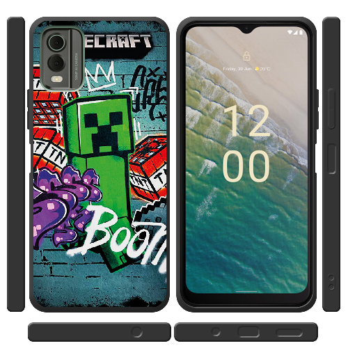 Чехол BoxFace Nokia C32 Minecraft Graffiti