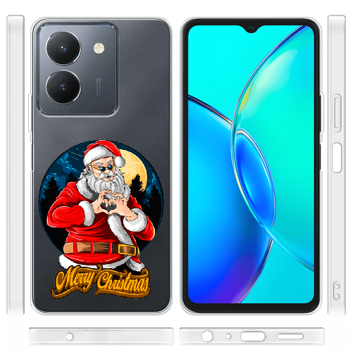 Чехол BoxFace Vivo Y36 Cool Santa and heart