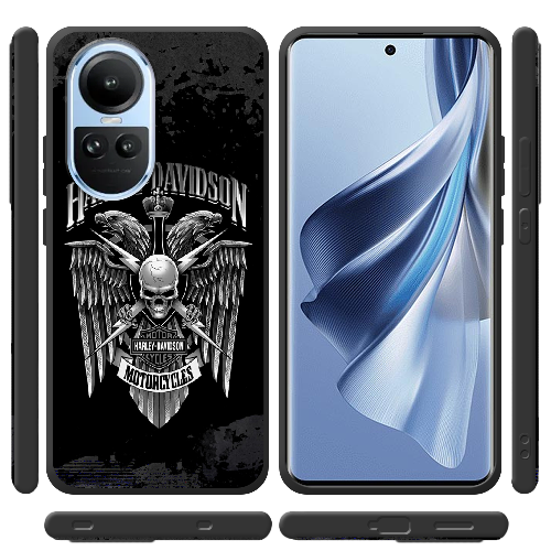 Чехол BoxFace OPPO Reno 10 Pro Harley Davidson skull and eagles