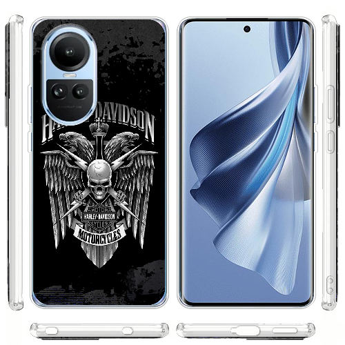 Чехол BoxFace OPPO Reno 10 Pro Harley Davidson skull and eagles