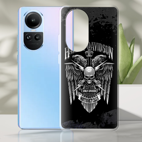 Чехол BoxFace OPPO Reno 10 Pro Harley Davidson skull and eagles