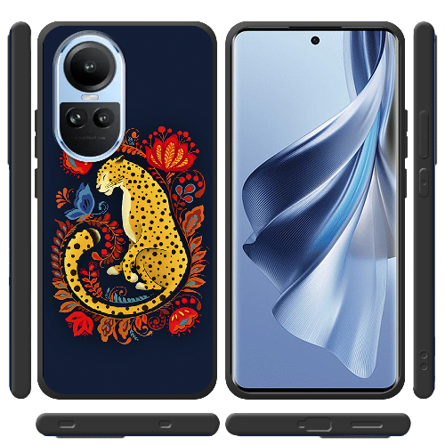 Чехол BoxFace OPPO Reno 10 Pro Petrykivka Leopard