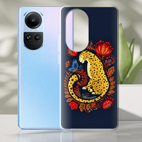 Чехол BoxFace OPPO Reno 10 Pro Petrykivka Leopard