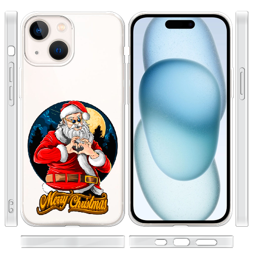 Чехол BoxFace iPhone 15 Cool Santa and heart