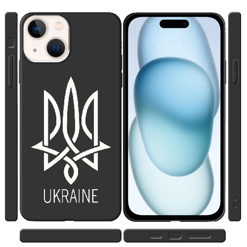 Чехол BoxFace iPhone 15 Тризуб монограмма UKRAINE