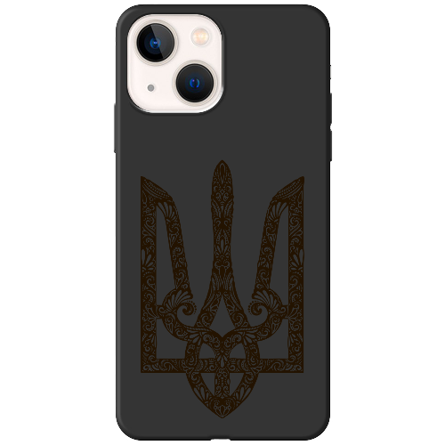 Чехол BoxFace iPhone 15 Ukrainian Black Trident