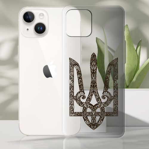 Чехол BoxFace iPhone 15 Ukrainian Black Trident