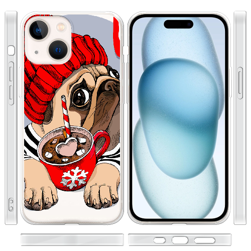 Чехол BoxFace iPhone 15 Winter Puggy