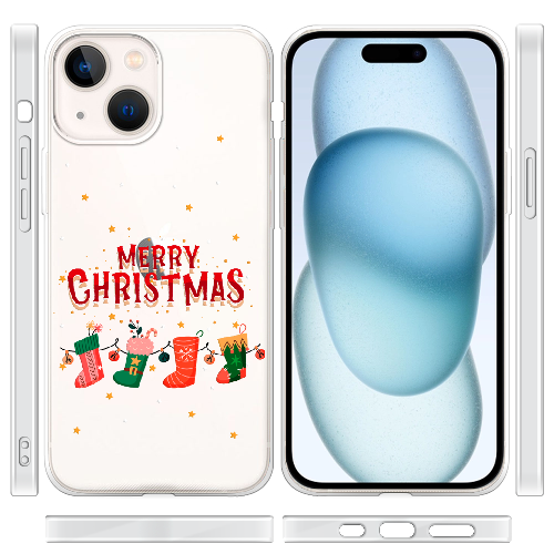Чехол BoxFace iPhone 15 Рождественские Носки