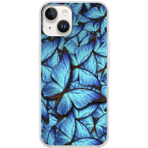 Чехол BoxFace iPhone 15 лазурные бабочки