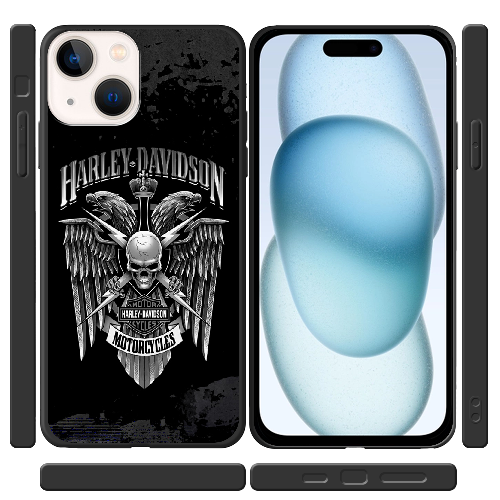 Чехол BoxFace iPhone 15 Harley Davidson skull and eagles