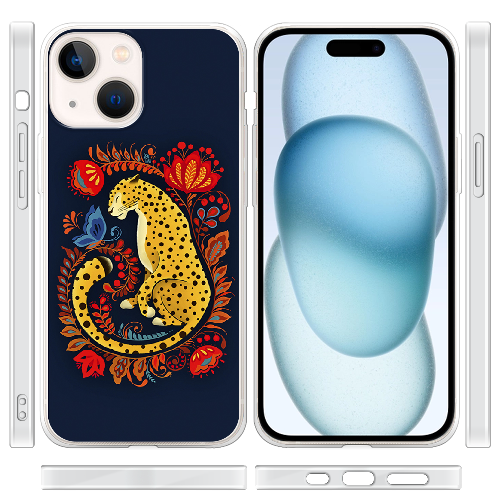 Чехол BoxFace iPhone 15 Petrykivka Leopard