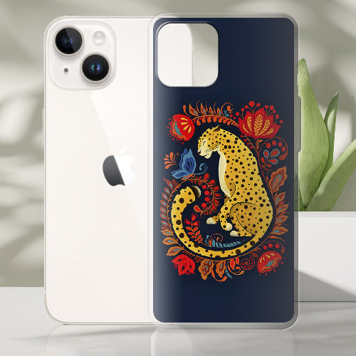 Чехол BoxFace iPhone 15 Petrykivka Leopard