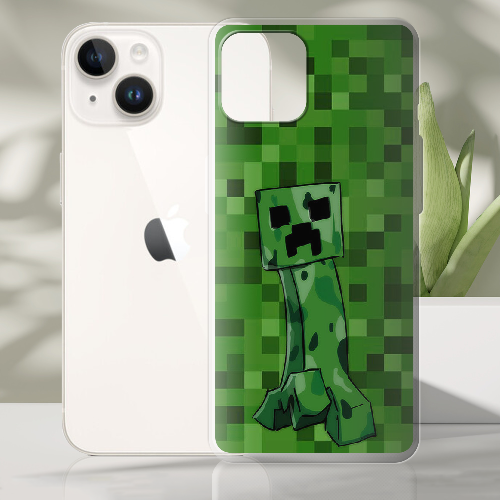 Чехол BoxFace iPhone 15 Minecraft Creeper