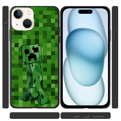 Чехол BoxFace iPhone 15 Minecraft Creeper