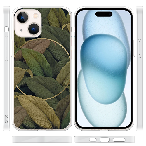 Чехол BoxFace iPhone 15 Green Leaf