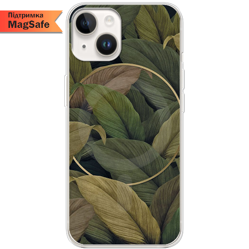 Чехол BoxFace iPhone 15 Green Leaf