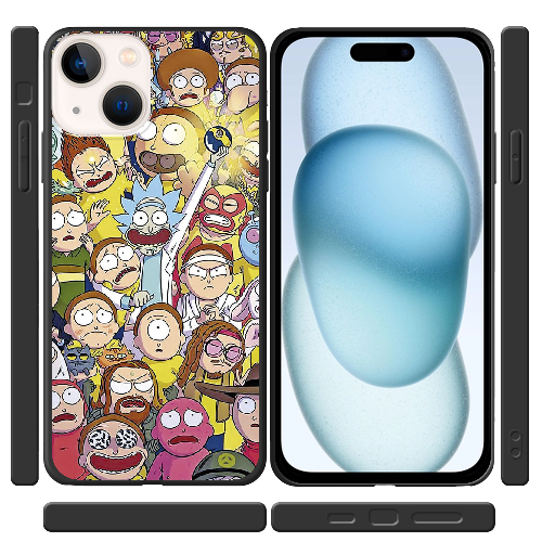 Чехол BoxFace iPhone 15 Rick and Morty все герои