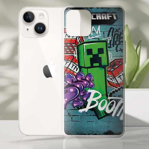 Чехол BoxFace iPhone 15 Minecraft Graffiti