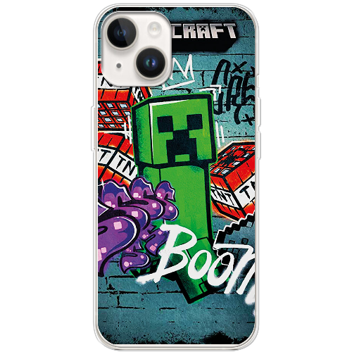 Чехол BoxFace iPhone 15 Minecraft Graffiti