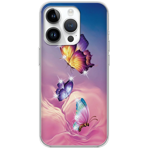 Чехол BoxFace iPhone 15 Pro Max Бабочки со стразами