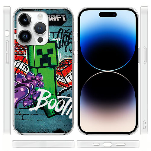 Чехол BoxFace iPhone 15 Pro Max Minecraft Graffiti