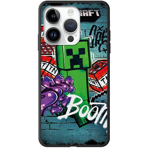 Чехол BoxFace iPhone 15 Pro Max Minecraft Graffiti