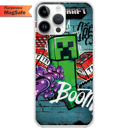 Чехол BoxFace iPhone 15 Pro Max Minecraft Graffiti