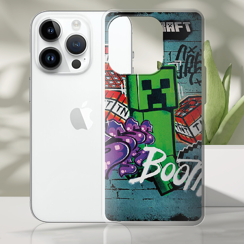 Чехол BoxFace iPhone 15 Pro Max Minecraft Graffiti