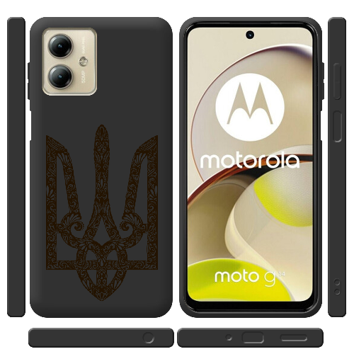 Чехол BoxFace Motorola G14 Ukrainian Black Trident
