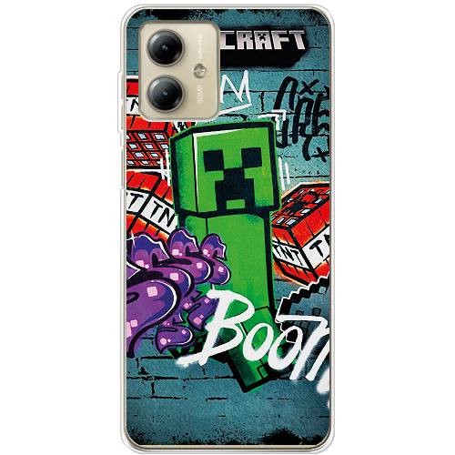 Чехол BoxFace Motorola G14 Minecraft Graffiti