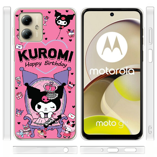 Чехол BoxFace Motorola G14 День народження Kuromi