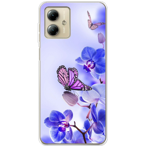 Чехол BoxFace Motorola G14 Orchids and Butterflies