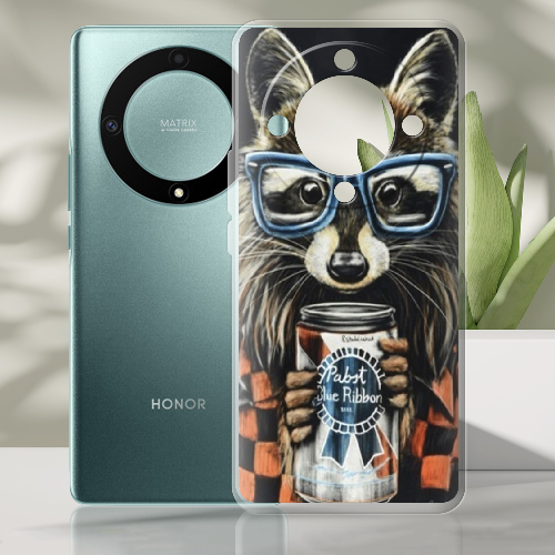 Чехол BoxFace Honor Magic 5 Lite 5G Енот с банкой