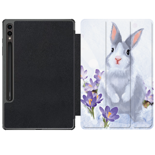 Чехол для Samsung Galaxy Tab S9 Plus 12.4" Заєць в зимових квітах