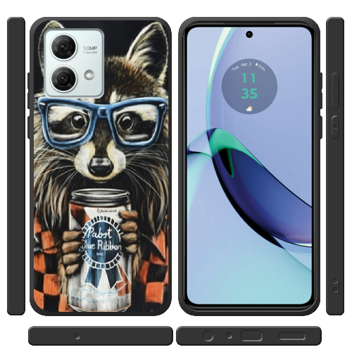 Чехол BoxFace Motorola G84 Енот с банкой