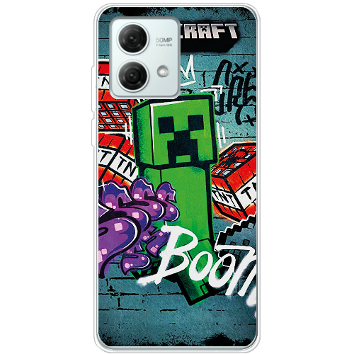 Чехол BoxFace Motorola G84 Minecraft Graffiti