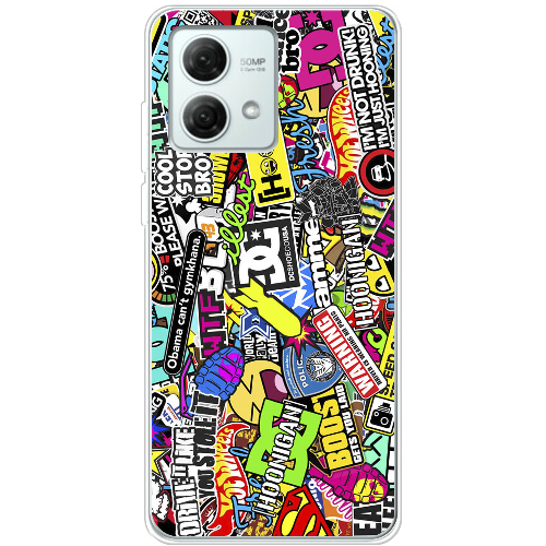 Чехол BoxFace Motorola G84 Multicolored Inscriptions